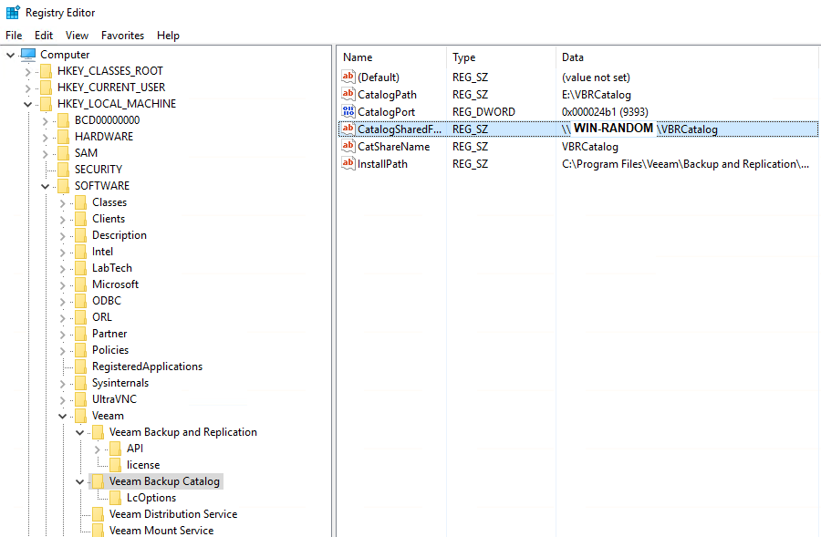 regedit veeam catalogsharedfolderpath