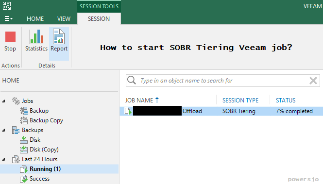 Veeam SOBR Tiering job running